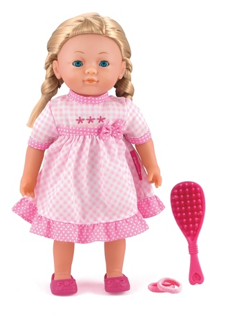 Dolls World Módní panenka Elizabeth blondýnka s copánky a doplňky 36 cm