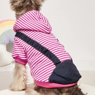 Pruhovaná zimní mikina pro psa 6XL Modrá