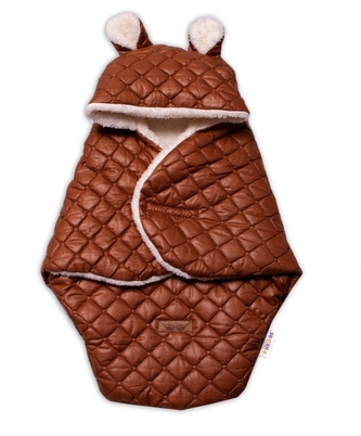 Z&Z Oteplený prošívaný fusák s kapucí do autosedačky - hnědý Z&Z Oteplený prošívaný fusák s kapucí do autosedačky - hnědý