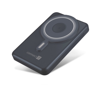 CONNECT IT 10000 mAh bezdrátová Powerbanka 1xUSB-C port/1xUSB-C + 1xLightning kabel VESMÍRNĚ ŠEDÁ
