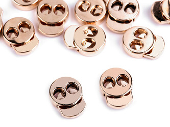 Kovové brzdičky 15x18 mm - 20 ks - 2 růžové zlato