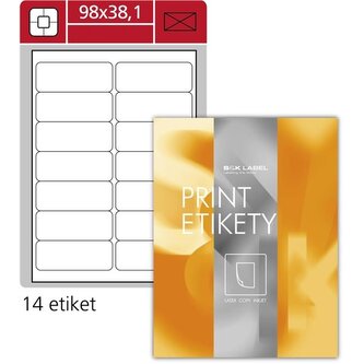 Uni. etikety S&K Label-bílé,98x38,1 mm,1400 ks