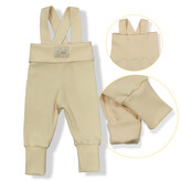 Rostoucí žebrované kalhoty s laclem Color Cream; Barva: smetanová; Velikost: 56 - 62