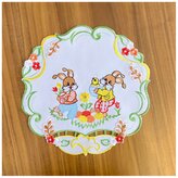 Velikonoční vyšívaný dekorační ozdobný ubrousek EASTER IV. O  30 cm Mybesthome