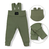 Rostoucí žebrované kalhoty s laclem Color Sage; Barva: zelená; Velikost: 74 - 80