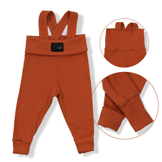 Rostoucí žebrované kalhoty s laclem Color Sandy; Barva: písková; Velikost: 56 - 62