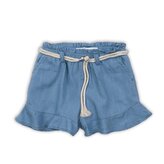 Kraťasy dívčí s volánky, Minoti, Lemdrop 6, modrá - 134/140