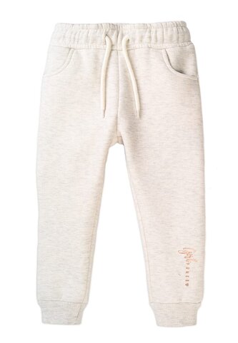 Tepláky dívčí, Minoti, 8GFJOG 6, béžová - 98/104