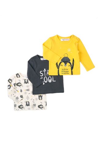 Tričko kojenecké 3pack, Minoti, Hug 8, kluk - 74/80