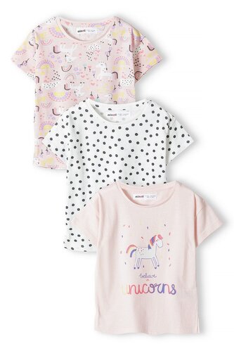Tričko dívčí s krátkým rukávem 3pack, Minoti, 14tee 47, Holka - 92/98
