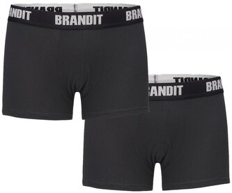 Pánské boxerky Brandit s logem, černé, 2 kusy, XXL Pánské boxerky Brandit s logem, černé, 2 kusy, XXL