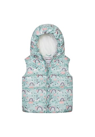 Vesta dívčí nylonová Puffa podšitá microfleecem, Minoti, 12GILET 18, modrá - 92/98