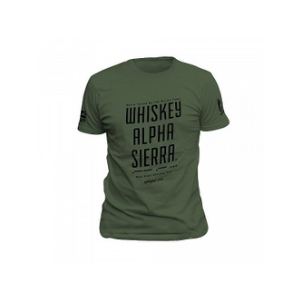 Tričko Whiskey Alpha Sierra, Warrior, Olivové, L