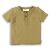 Tričko chlapecké s krátkým rukávem, Minoti, 1HENLEY 6, khaki - 146/152