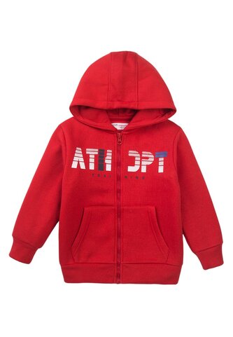 Mikina chlapecká s kapucí, Minoti, 7BZTHRU 3, červená - 92/98