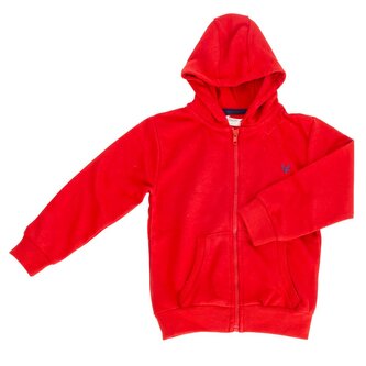 Mikina chlapecká s kapucí celopropínací, Minoti, 9ZIPEMB 5, červená - 104/110