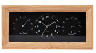 Nástěnné-stolní hodiny s teploměrem a vlhkoměrem 5925BK Karlsson 26cm