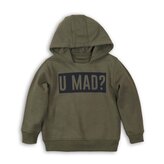 Mikina chlapecká s kapucí, Minoti, KB FLEECE HOODY 9, khaki - 134/140