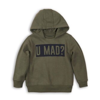 Mikina chlapecká s kapucí, Minoti, KB FLEECE HOODY 9, khaki - 134/140