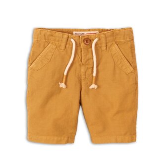 Kraťasy chlapecké lněné, Minoti, Lizard 5, hnědá - 92/98