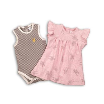 Dívčí set, body a šaty, Minoti, CROWN 4, růžová - 86/92