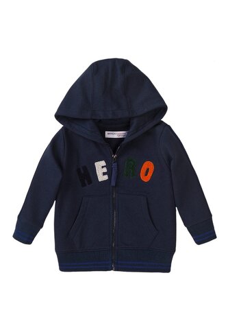 Mikina chlapecká s kapucí celopropínací, Minoti, Beam 2, modrá - 98/104