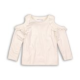 Tričko dívčí s dlouhým rukávem a holými rameny, Minoti, PETAL 9, holka - 98/104