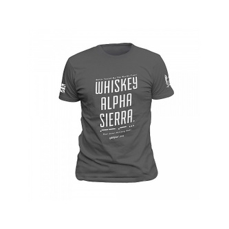 Tričko Whiskey Alpha Sierra, Warrior, Šedé, M