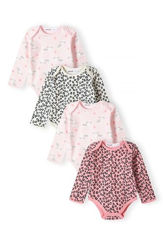 Body kojenecké 4pack, Minoti, 16mbaby 7, růžová - 50/56