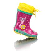 dívčí holínky gumové - potisk KOČKA, Pidilidi, PL0095-03, růžová - 29