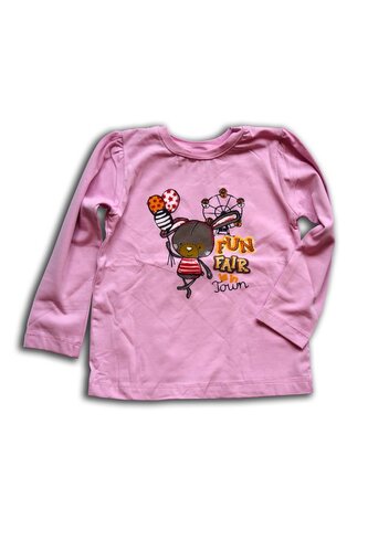 tričko dívčí, dlouhý rukáv, Wendee, OZKB102579-0, růžová - 74