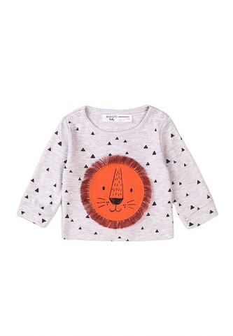 Tričko kojenecké BIO bavlna, Minoti, Simba 1, šedá - 68/74