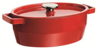 KASTROL LITINOVÝ S POKL. PYREX 6L, 33X25CM, ČERVEN - doprava zdarma