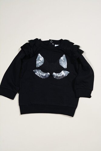 tričko dívčí s flitry, Sobe, 15KKCSSRT566, antracit - 92