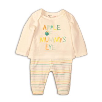 Kojenecký set - tričko a kalhoty, Minoti, ABC 1, bílá - 68/74