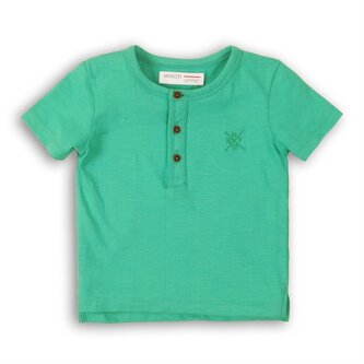 Tričko chlapecké s krátkým rukávem, Minoti, 1HENLEY 5, zelená - 146/152