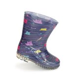 dívčí holínky PVC - potisk kočičky, Pidilidi, PL0041-04,  modrá - 23