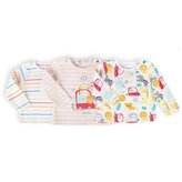 Tričko kojenecké s dlouhým rukávem 3pack, Minoti, Car 8, bílá - 62/68