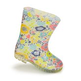 dívčí holínky PVC - potisk květiny, Pidilidi, PL0038-13,  bílá - 31