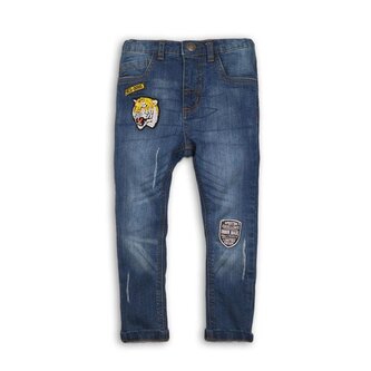 Kalhoty chlapecké džínové s elastenem, Minoti, TIGER 7, modrá - 92/98