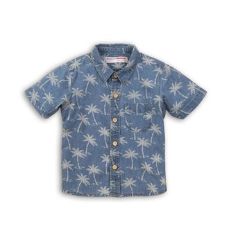 Košile chlapecká s krátkým rukávem, Minoti, KEYWEST 7, modrá - 68/80