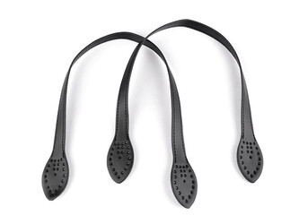 Koženková ucha na tašky polotovar délka 50 cm - 2 ks - 3 černá