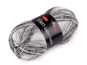 Pletací příze Elen baby batik 100 g - 1 ks - 8 (5116) šedá