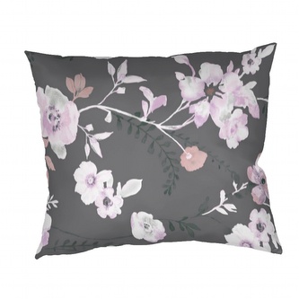 Dadka Povlak na polštář krep Kvítí na šedém 50x70 cm