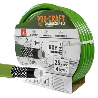 Zelená zahradní hadicí Procraft PR-4GH1925F | PR-4GH1925F