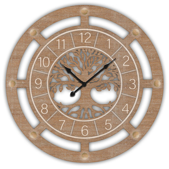 Hodiny nástěnné - strom života, MDF, hnědé, 60 cm Hodiny nástěnné - strom života, MDF, hnědé, 60 cm