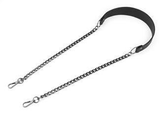 Ucho na kabelku s řetízkem a karabinami šíře 4 cm - 1 ks - 3 černá černý nikl