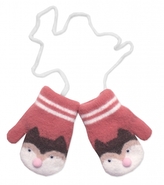 Dětské, dvouvrstvé rukavice se šňůrkou, Mýval 3D, pudrové, vel. 98/104; 98-104 (2-4r)