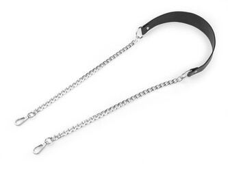 Ucho na kabelku s řetízkem a karabinami šíře 4 cm - 1 ks - 1 černá nikl