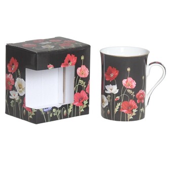 HOME ELEMENTS Hrnek 300 ml, Máky černé